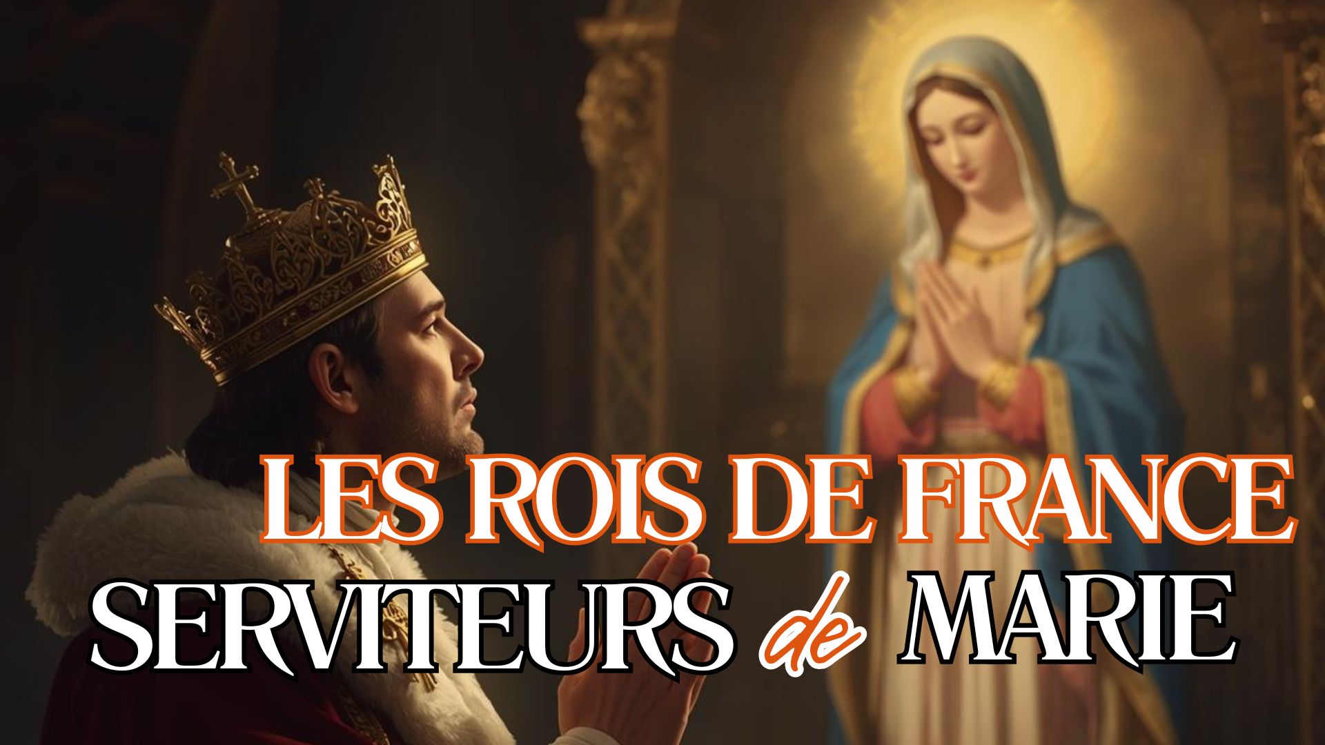 un roi de france en pri&egrave;re devant la vierge marie
